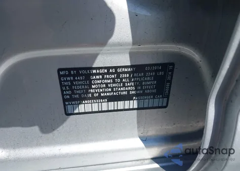 2014 Volkswagen Cc 2.0T R-Line z USA, uszkodzony, nr VIN WVWBP7AN0EE532849